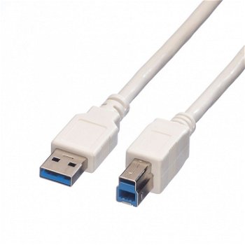 Cablu USB 3.0 tip A la tip B T-T Alb 1.8m, Value 11.99.8870, Value