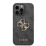 Husa de protectie Guess cu logo metalic PU 4G pentru iPhone 14 Pro, Gri