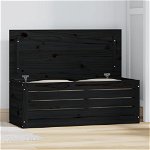 vidaXL Cutie de depozitare, negru, 89x36,5x33 cm, lemn masiv de pin, vidaXL