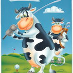 Caroline`s Treasures Carolines Comori APH0535LCB Vaca joc Golf sticla de tăiere bord mare Multicolore 12H x 16W, 