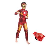 Set costum Iron Man cu lansator si masca led pentru baiat