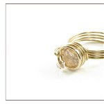 Spiral Champagne - inel din sarma de AUR 14K GF, Diamante Industriale (Cubic Zirconia) 8 mm, realizat manual, produs romanesc 100%, serie mica sau unicat la doar 169 RON in loc de 338 RON, DB Atelier de Production