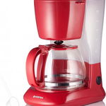 Cafetiera Vortex VO4012RD, Putere 750 W, Capacitate 1.25 L, Mentinere cald, Indicator nivel apa (Rosu)