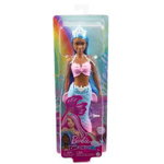 Papusa Barbie Dreamtopia - Sirena cu par roz si coada corai MTHGR08 HGR09, Viva Toys