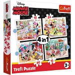 Puzzle 4 in 1 - Minnie Mouse si prietenii ei | Trefl, Trefl