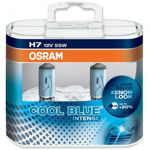 Set 2 Becuri auto cu halogen pentru far Osram H7 Cool Blue Intense, up to 20%, 12V, 55W
