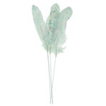 Pene albe cu imprimeu floral 18-20cm si tija sarma 22cm 4 set CAN7003, Canea