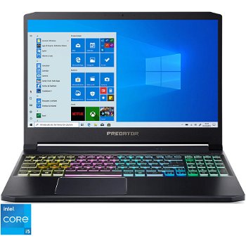 Laptop Gaming Acer Predator Triton 300 PT315-53 cu procesor Intel® Core™ i5-11400H pana la 4.50 GHz, 15.6'', FHD IPS 144Hz, 16GB DDR4, 1TB SSD, GeForce RTX 3060 6GB, Win 10 Home, Black