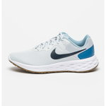 Nike, Pantofi din plasa tricotata pentru alergare Revolution 6, Albastru inchis, Albastru pastel, Bleumarin inchis, 11