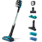 Aspirator Philips 3 In 1 Vertical Speedpro Aqua, Utilizare Fara Fir, Cap De Aspirare La 360°, Cap De Aspirare Turbopet, Mod Mop, Nivel De Zgomot 84 Db, Tensiune Baterie 25,2 V, Negru/albastru, PHILIPS