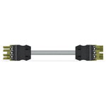 pre-assembled interconnecting cable; B2ca; Socket/plug; 4-pole; Cod. B; 2 m; 1,00 mm²; light green, Wago