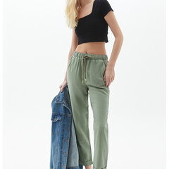 Pantaloni crop cu talie ajustabila, OXXO