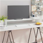 vidaXL Stand TV/Suport monitor, sticlă, alb, 100x30x13 cm
