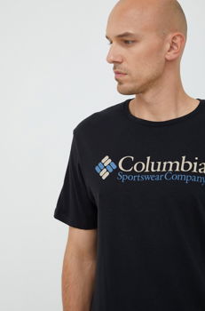 Columbia tricou bărbați, culoarea negru, cu imprimeu 1680053-014, Columbia