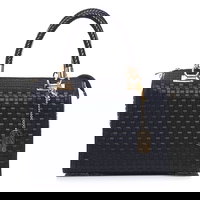 Geanta de mana - de piele cu aspect matlasat Viola - Negru, Anna Morellini