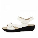 Sandale albe din piele naturala Sara 129, SOFILINE
