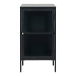 Comodă cu uși de sticlă Unique Furniture Carmel, lungime 45,3 cm, negru, Unique Furniture