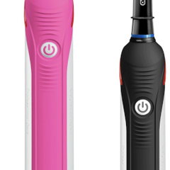 Set 2 Periute de dinti electrice Oral-B Smart 4 4900, 40000 pulsatii/min, 8800 oscilatii/min, Curatare 3D, 3 Programe, 2 capete, Bluetooth, Roz/Negru