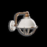 APPLIQUE CON GABBIA / WALL LAMP RETRO INDUSTRIAL FINISH VIB - VINTAGE BIANCO C1681, Ferroluce