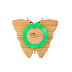 Farfurie fluturas din bambus organic cu baza tip ventuza Oaki verde, Oaki