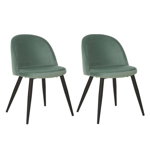 Set de 2 scaune Amy, metal/poliester, verde/negru, 47 x 77 x 55 cm