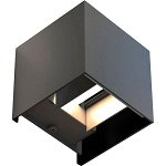 Aplica exterior techstar® led light cube sku2627, 6w, a+, aluminiu, negru