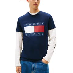 Tricou Tommy Hilfiger pentru Barbati, tjm reg big flag ss tee ext, DM0DM22645-YBH, S INTL, Alb