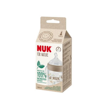 Biberon Nuk for Nature PP 150 ml, Control Temperatura, Tetina Silicon S, Crem, Nuk