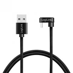 Cablu de date Logilink CU0192, USB-C - USB-A, 1m, Black Cablu de date Logilink CU0192, USB-C - USB-A, 1m, Black