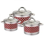 Set de oale din inox cu buline, Bohmann, 6 piese, 2.6L, 3.6L, 4.7L