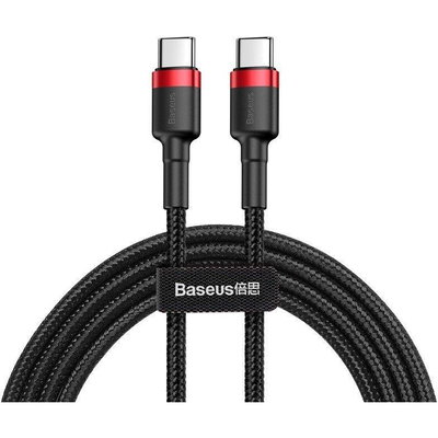 Cablu Baseus Cafule USB-C PD2.0 60W 20V 3A 1m, Rosu+Negru