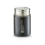Recipient pentru condimente Visual II, inox si sticla, Black 270 ml, Ø 7xH11,5 cm