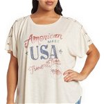 Imbracaminte Femei Philosophy Cashmere Americana Graphic T-Shirt Ivory Print