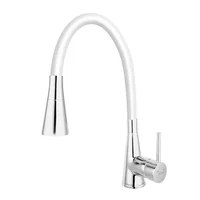 Baterie bucatarie cu pipa flexibila Ferro Zumba II alb, Ferro