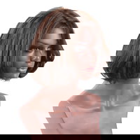 Peruca din par uman tip bob, culoare ?aten, carare pe mijloc, Neer