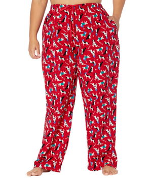 Imbracaminte Femei LLBEAN Plus Size Bean\'s Flannel Pants Print Nautical Red Winter Dogs, L.L.BEAN