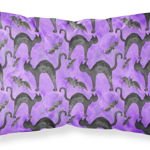 Caroline`s Treasures Watecolor Halloween Pisici negre pe Purple Fabric Standard pillowcase Violet, 