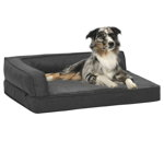 Saltea ergonomică pat câini 60x42 cm gri închis aspect in/lână