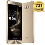 Smartphone ASUS ZenFone 3 Deluxe, Ecran Full HD, Gorilla Glass 4, Snapdragon Octa Core 2GHz, 64GB, 4GB RAM, Dual SIM, 4G, Camere 16 mpx + 8 mpx, Quick Charge 3.0, Shimmer Gold