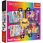 Puzzle Rainbow High 4-in-1 Papusile fashion Trefl, Trefl