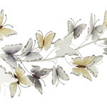 Decoratiune din metal alb vintage pentru perete Mariposa 28.5 cm x 6.5, Bizzotto