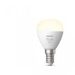 Bec LED inteligent Philips Hue P45, Bluetooth, Zigbee, lustra, E14, 5.7W, 470 lm, lumina alba calda (2700K), Philips