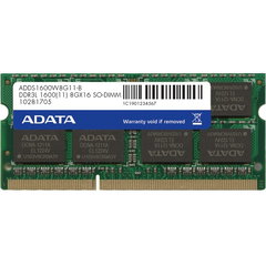 Memorie laptop ADATA Premier ADDS1600W8G11-S, DDR3L, 1x8GB, 1600MHz, CL11, 1.35V, ADATA