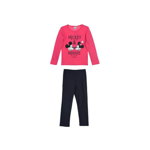 Pijama, maneca lunga, Mickey and Minnie Mouse, roz