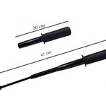 Baston telescopic flexibil maner cauciuc 47 cm negru, IdeallStore