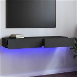 vidaXL Comodă TV cu lumini LED, gri deschis, 120x35x15,5 cm, vidaXL