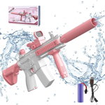Pistol cu apa electric Sunshine Smile, ABS, alb/roz, 61,5 x 3 x 21,5 cm, 