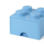 Cutie depozitare Lego 2x2 cu sertar albastru deschis