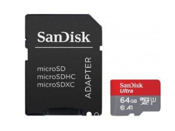 Card de memorie SanDisk Ultra microSDXC 64GB 120MB/s A1 Class 10 UHS-I + SD Adapter