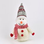 Decorațiune de Crăciun Om de zăpadă textil, 30 cm, 
